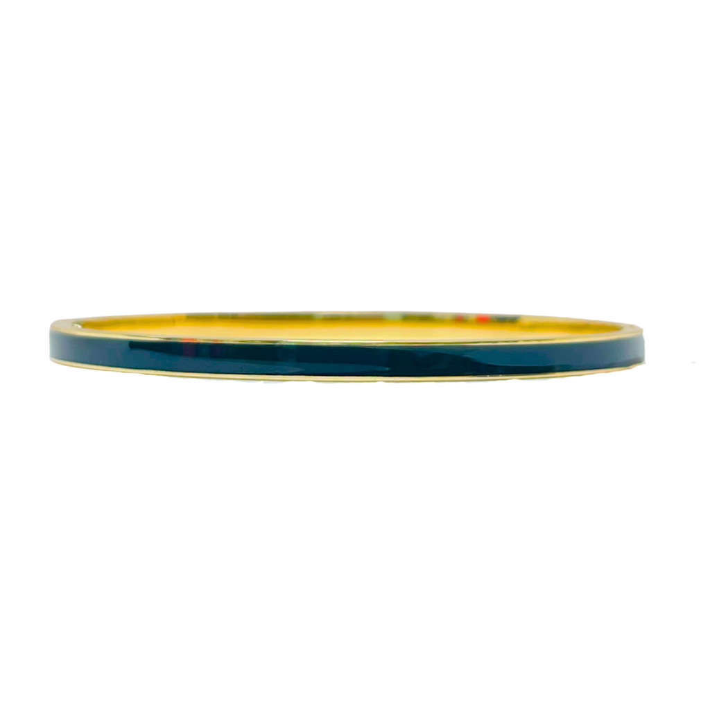 Cooper Enamel Oval Hinged Stainless Steel Bangle | 4mm Width
