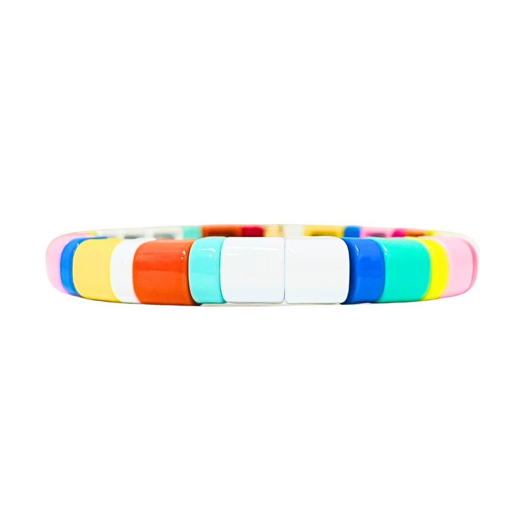 *** PRE ORDER *** (DISPATCH FROM 5/2) Boho Enamel Tile Bracelet | Curved Brights