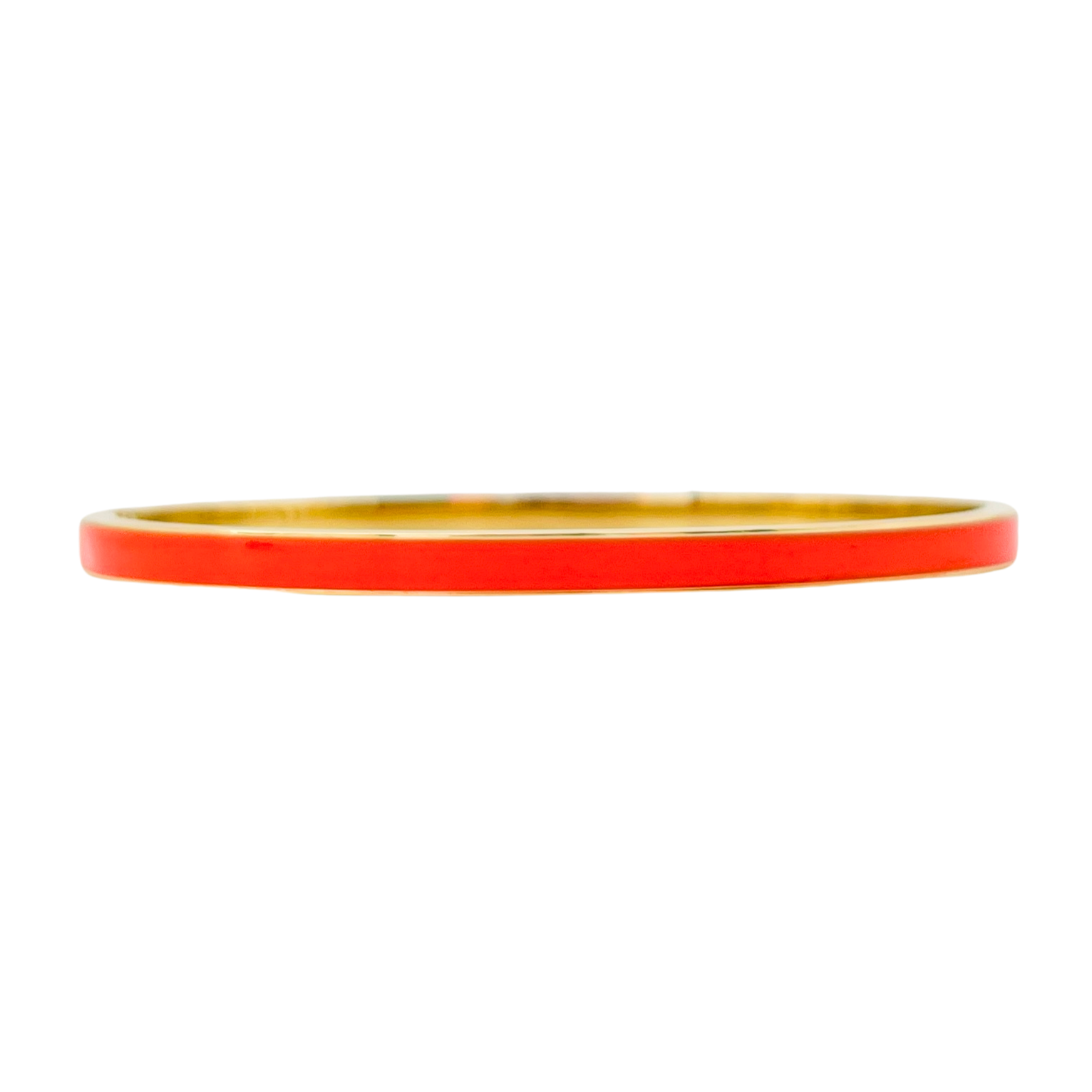 Cooper Enamel Oval Hinged Stainless Steel Bangle | 4mm Width