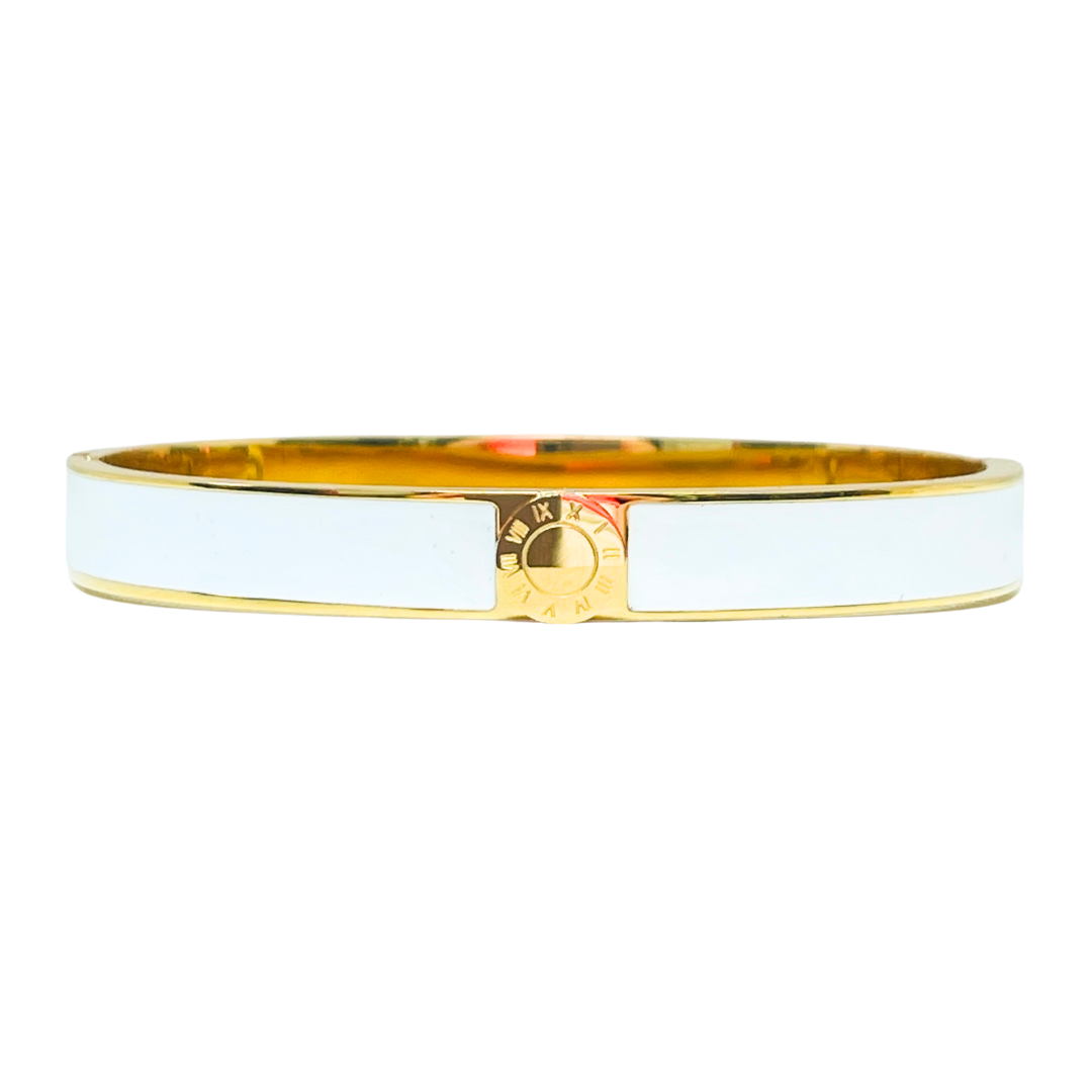 Rome Enamel Oval Hinged Bangle | Colours To Choose!