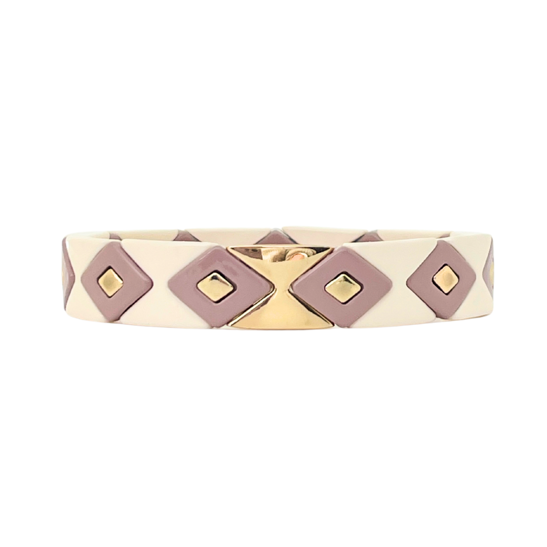 Boho Enamel Tile Bracelet | Aztec Neutrals
