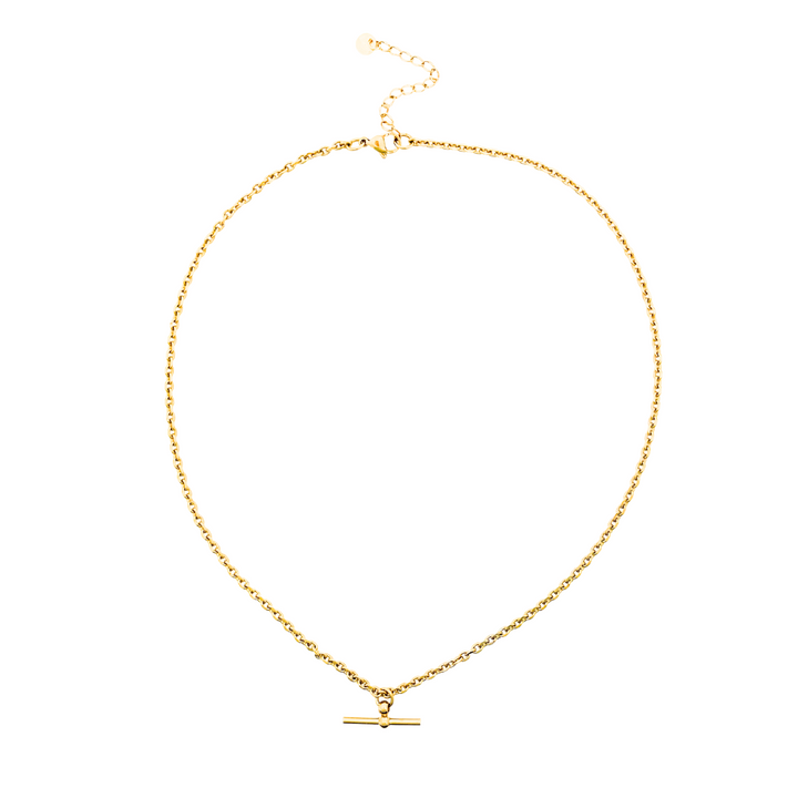 T Bar Stainless Steel Necklace | Gold