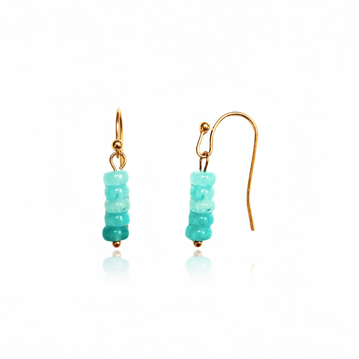 Aventurine Drop Earrings (Pink or Turquoise)