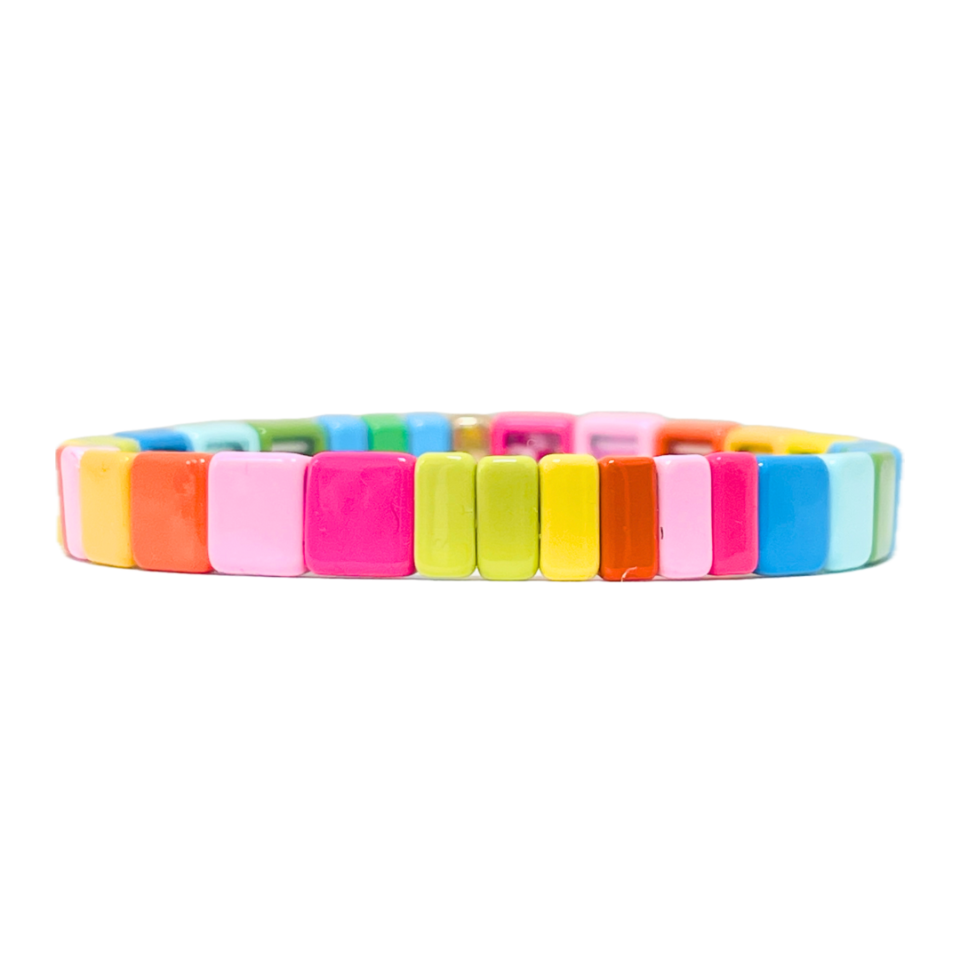 Boho Enamel Tile Bracelet | Mixed Tile Brights
