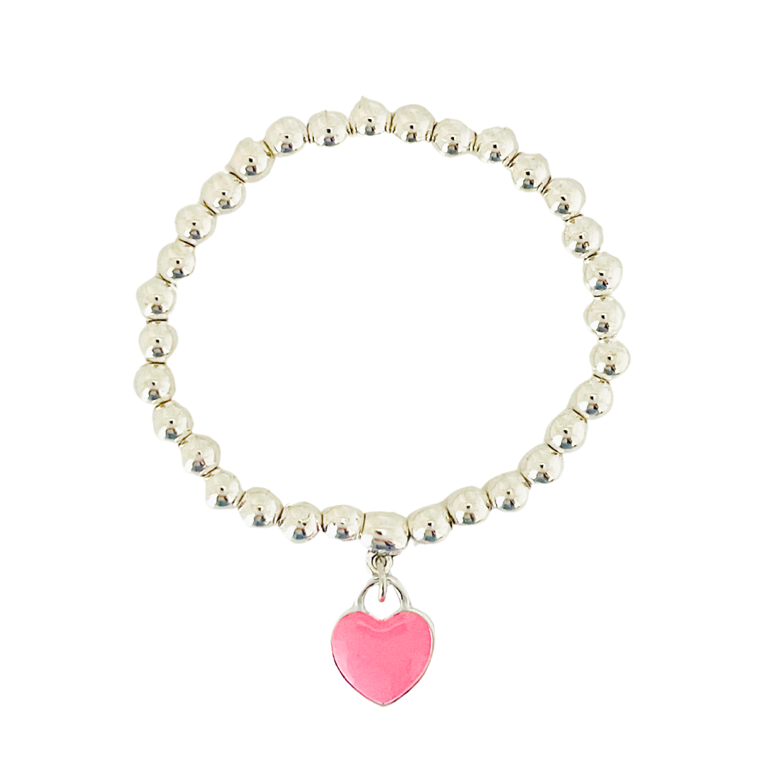 Betty Bead Bracelet | Pink Heart