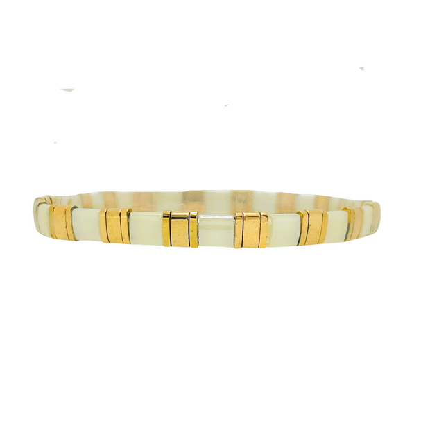 Boho Tila Bracelet | Cream x Gold