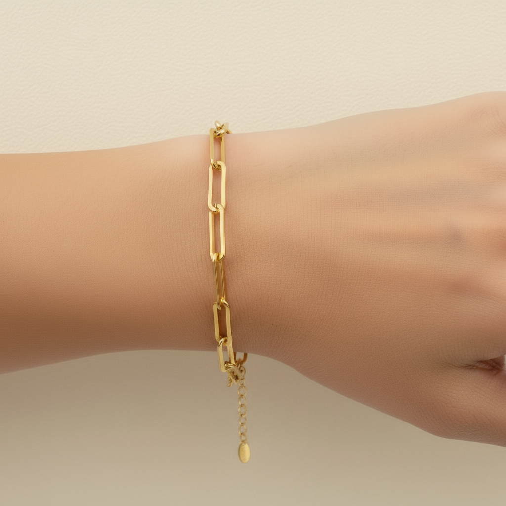 Paperclip Chain Bracelet | Gold