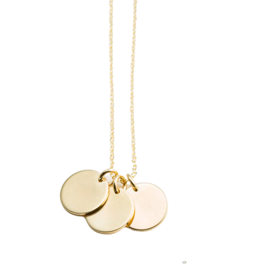 Triple Circle Charm Necklace | Gold