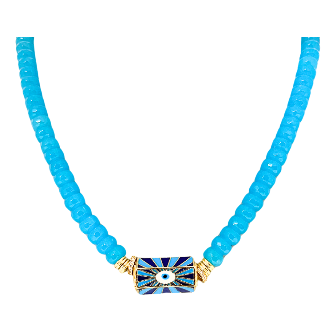 Boho Stone Bar Amulette Necklace | Turquoise
