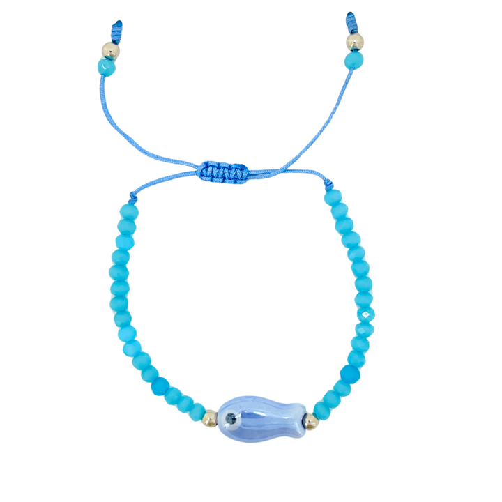 Boho Bead Friendship Fish Bracelet | Blue