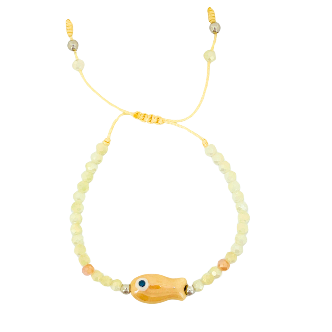 Boho Bead Fish Friendship Bracelet | Yellow