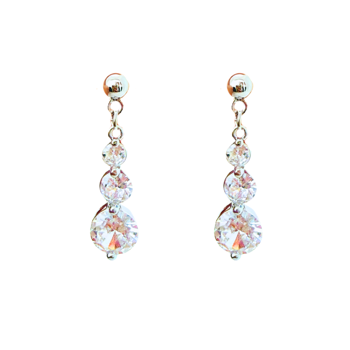 Cubic Zirconia Graduated Drop Earrings