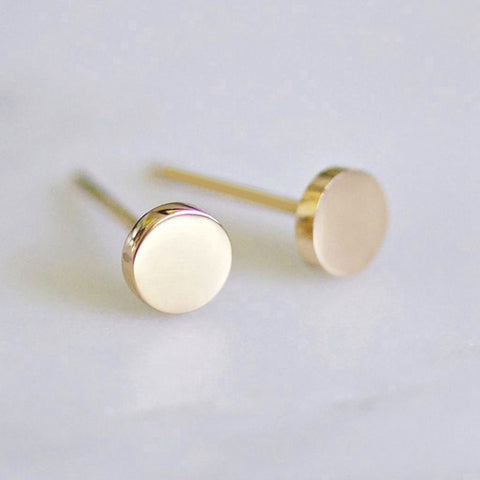 Mini Circle Stud Earrings | Gold
