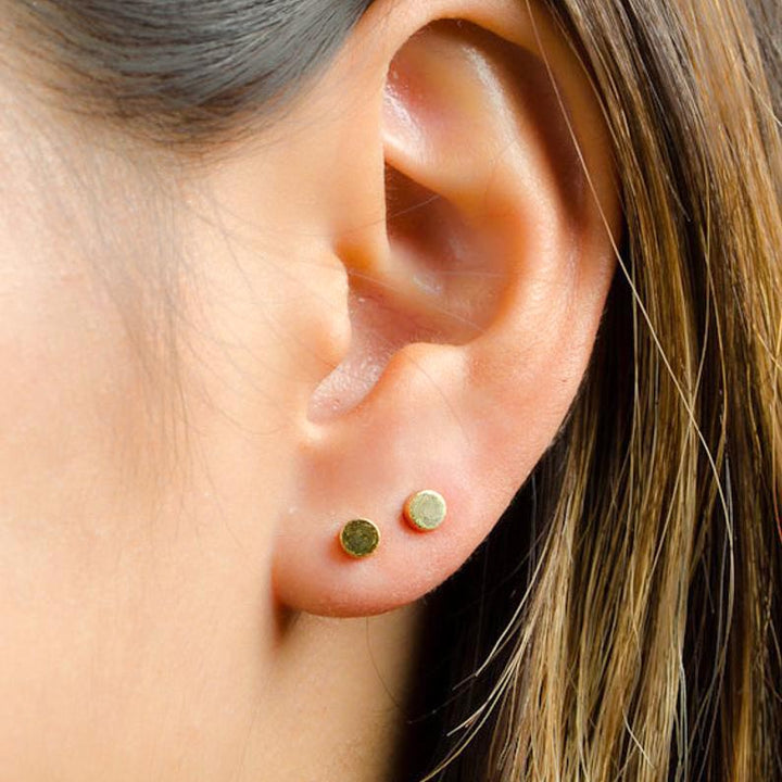 Mini Circle Stud Earrings | Gold