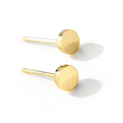 Mini Circle Stud Earrings | Gold