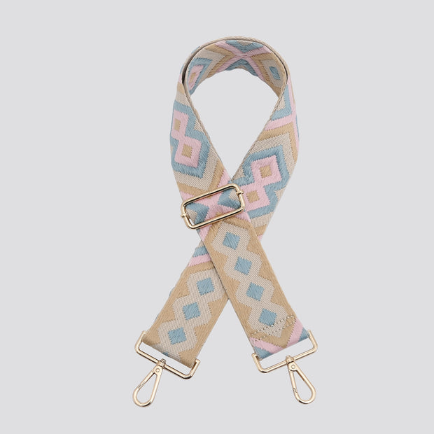 Boho Aztec Bag Strap | Pastel Blue x Pink