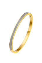 Cooper Enamel Oval Hinged Stainless Steel Bangle | 4mm Width