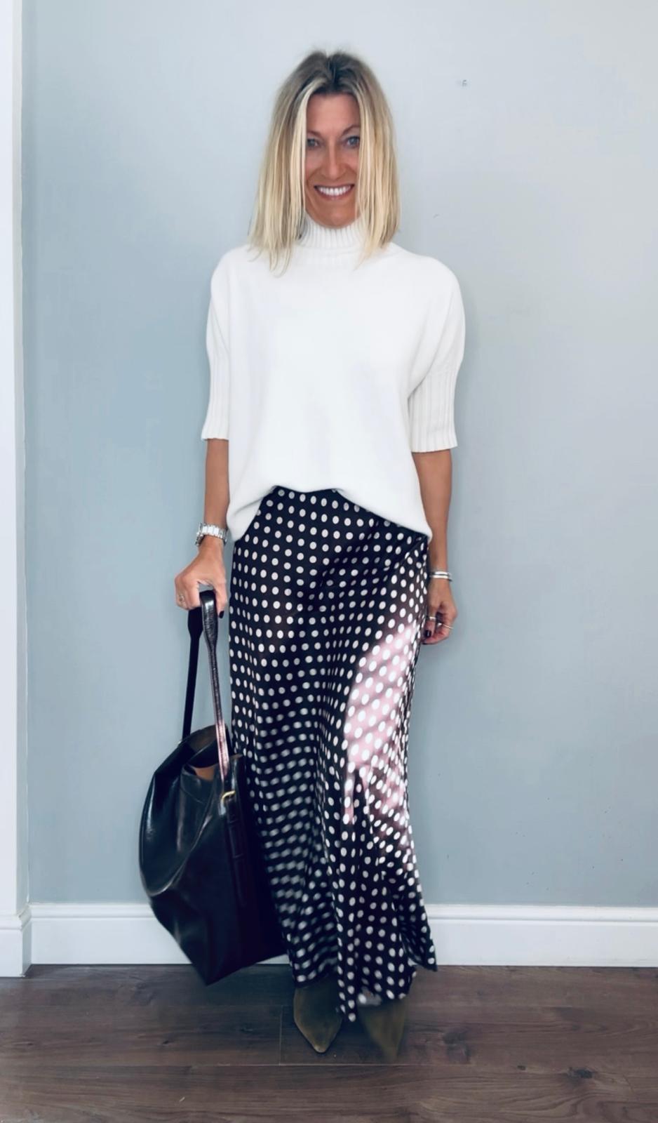 *** PRE ORDER *** Sarah Polka Dot Skirt (Black or Chocolate)