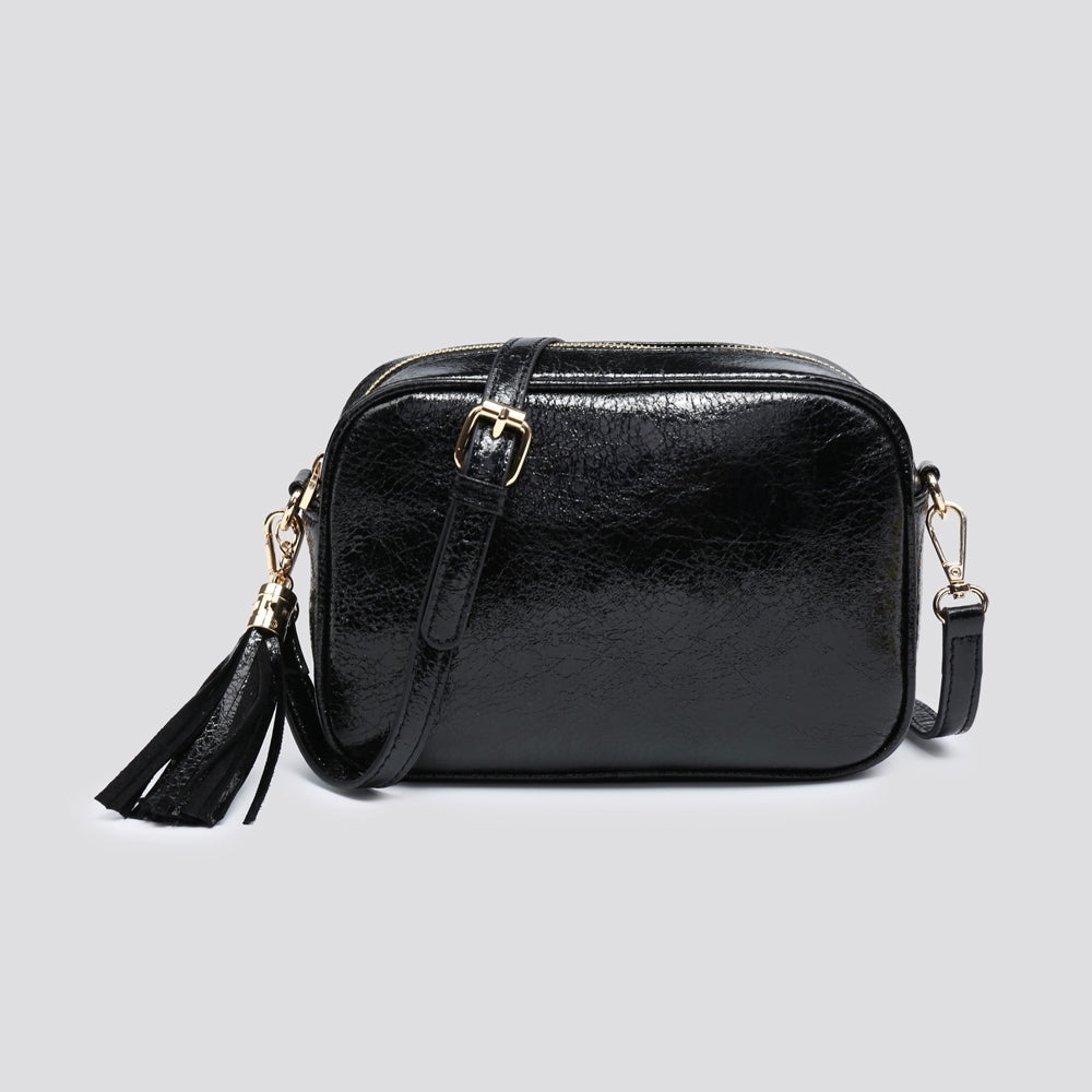 Camera Crossbody Crackle Bag
