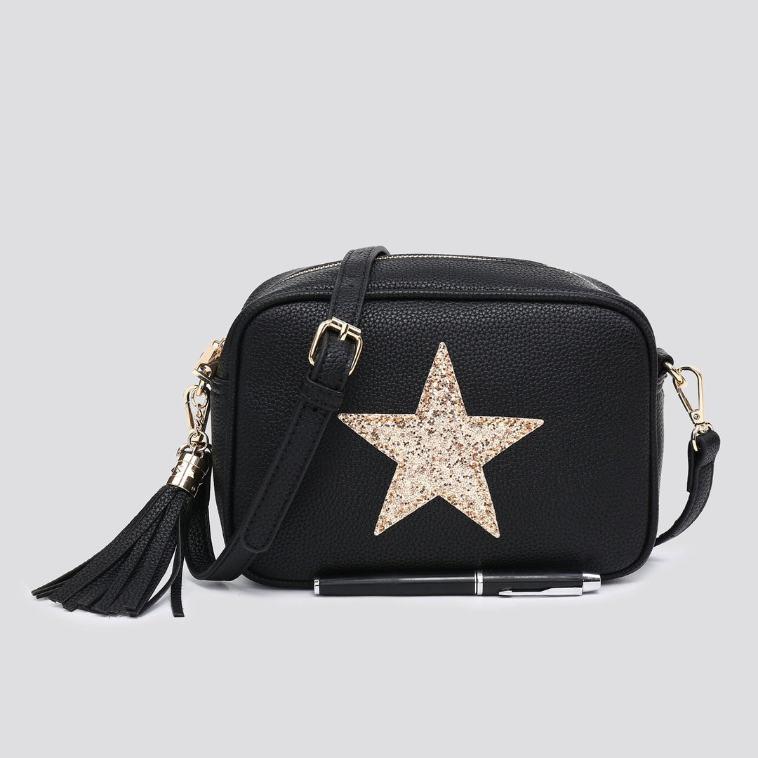 Star Camera Crossbody Bag | Black