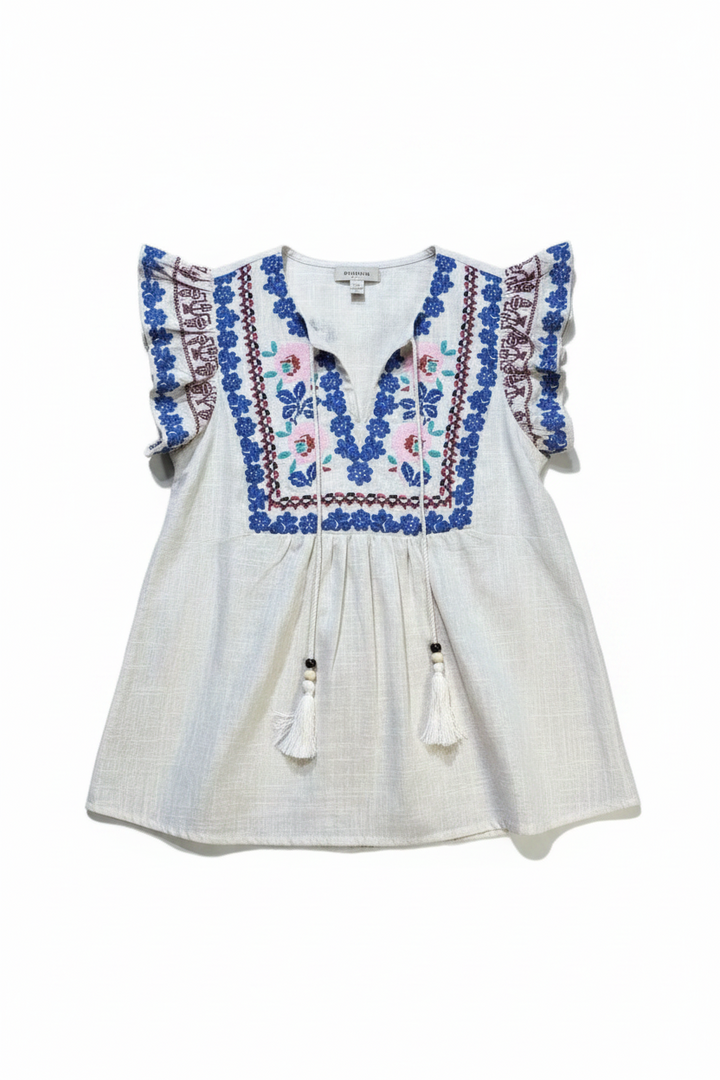 Anais Embroidery Tunic Top