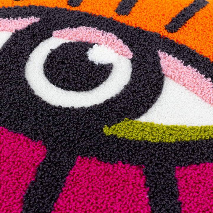 All Eyes On You Boucle Cushion Orange/Pink