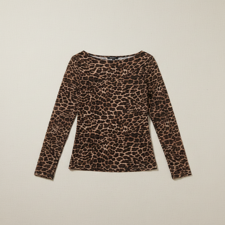 Dilly Leopard Cashmere Top