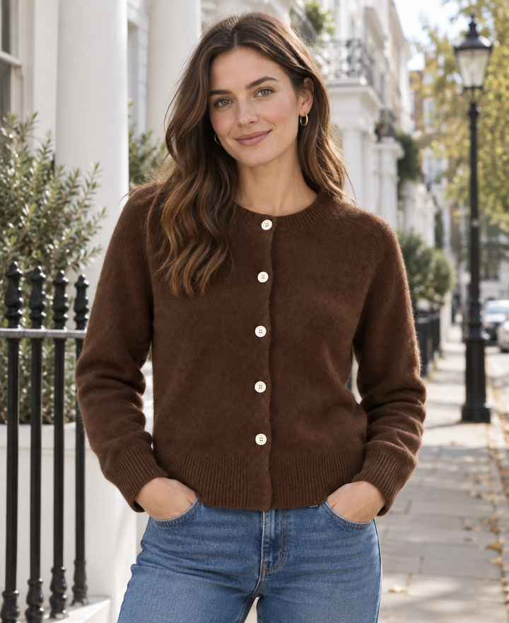 Yvonne Alpaca Boxy Cardigan (Lime, Royal Blue, Dark Brown)