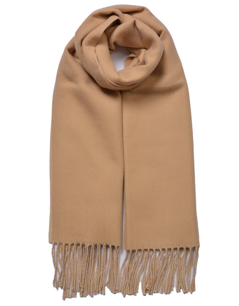Cashmere Blend Classic Tassel Scarf | Camel