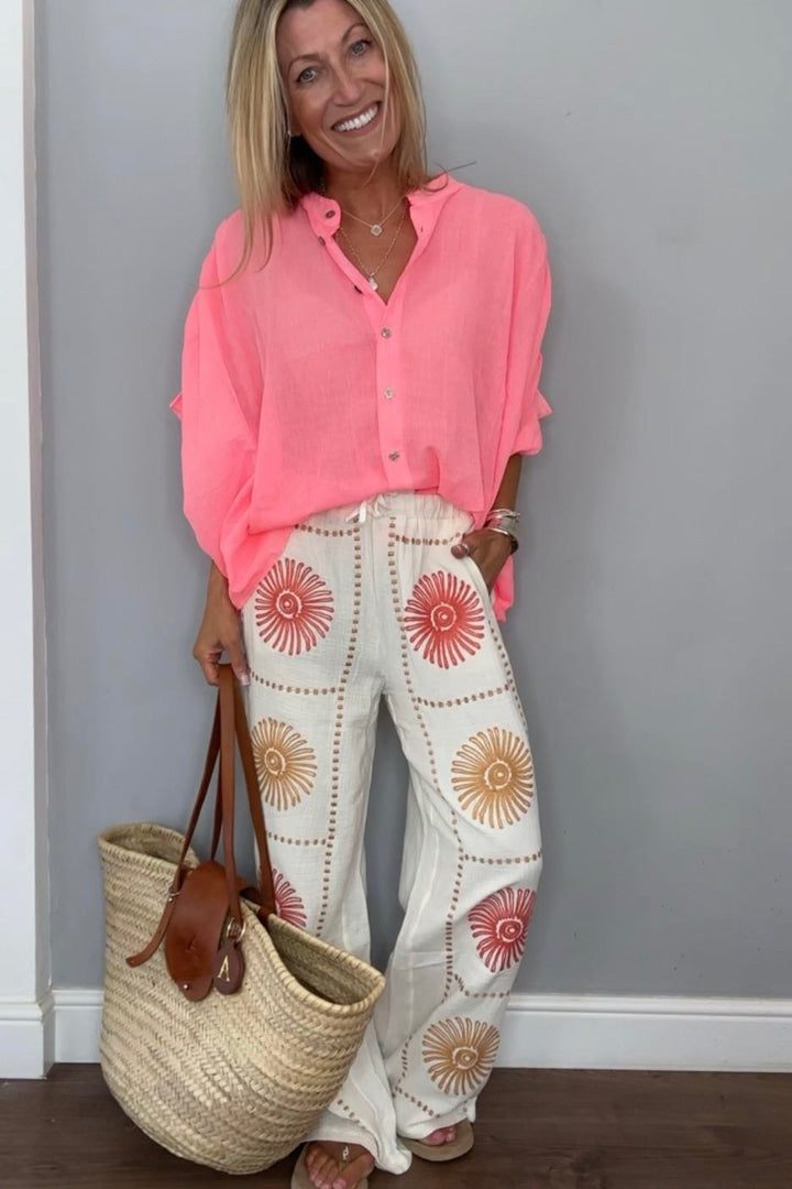 Tate Neon Coral Blouse
