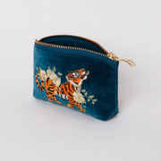 Elizabeth Scarlett Floral Tiger Coin Purse | Rich Blue