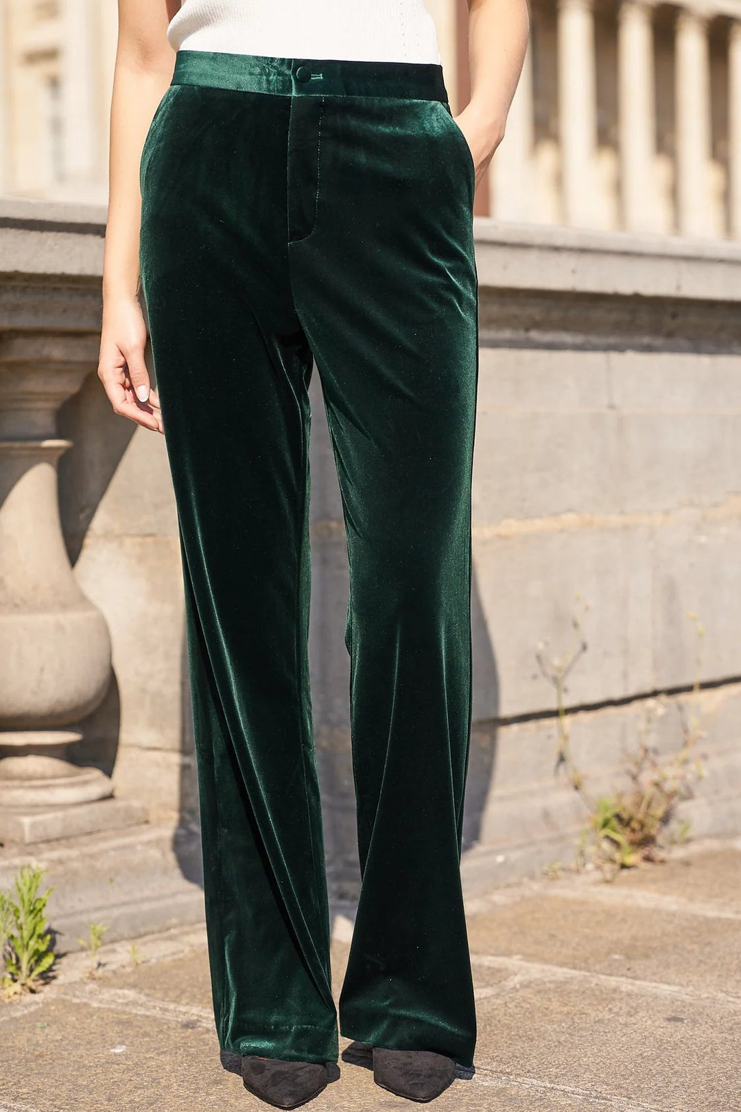 Riley Velvet Trousers | Emerald Green