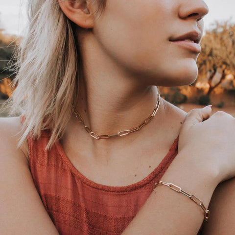 Paperclip Chain Necklace | Gold