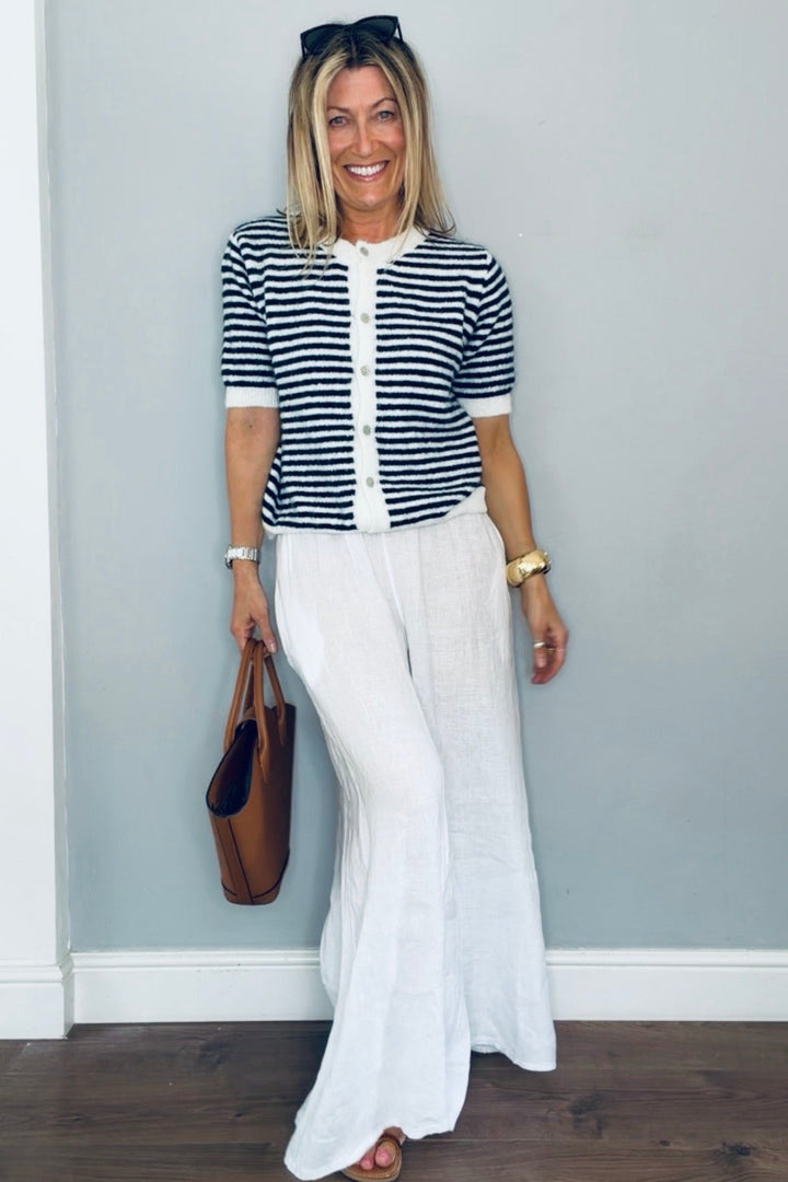 Emily Palazzo Wide Leg Linen Trousers