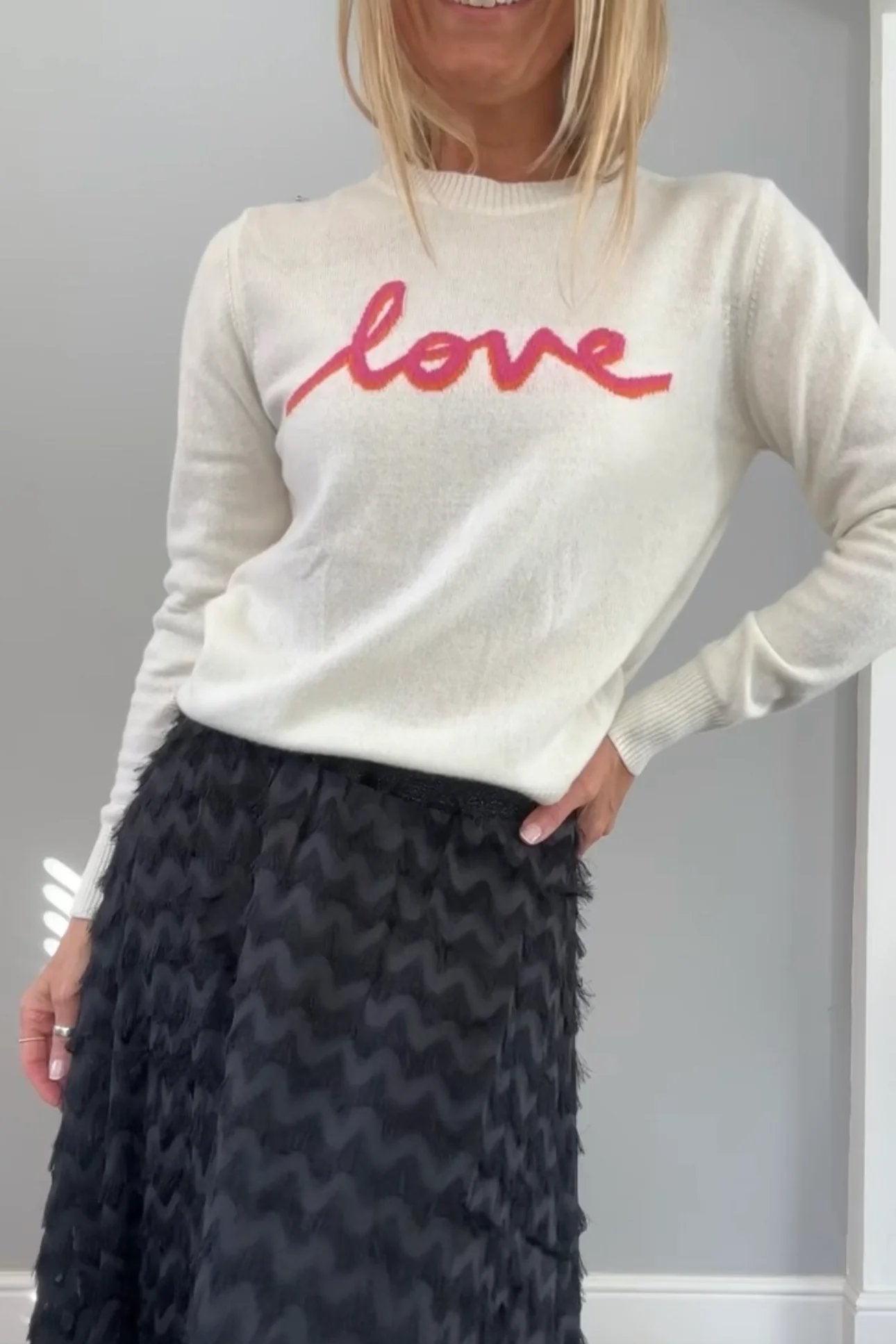 Love Cashmere Blend Jumper | Pink