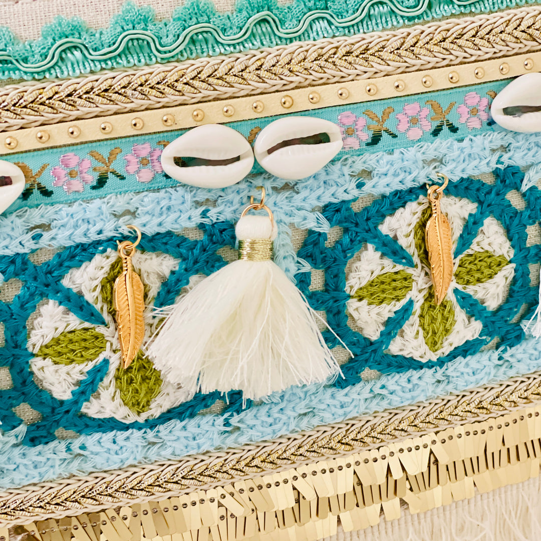 Freya Crochet Clutch Bag | Turquoise