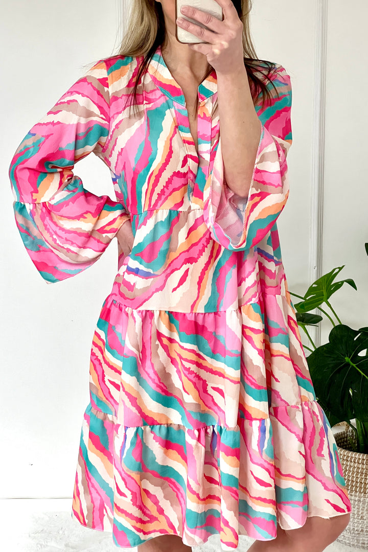 Emi Boho Abstract Dress | Pinks