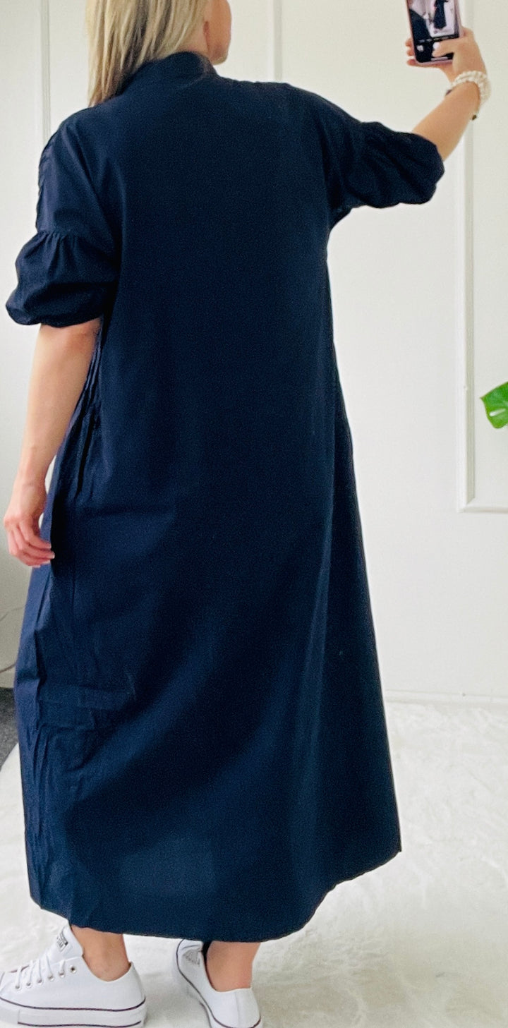 Diana Cotton Shirt Dress | Navy