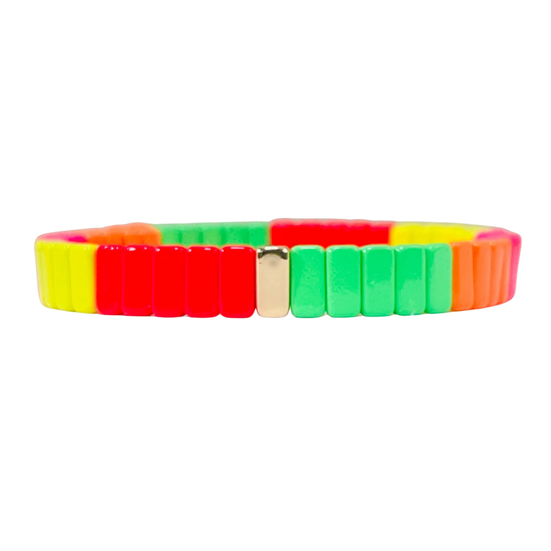 Boho Tile Bracelet | Neon Blocks
