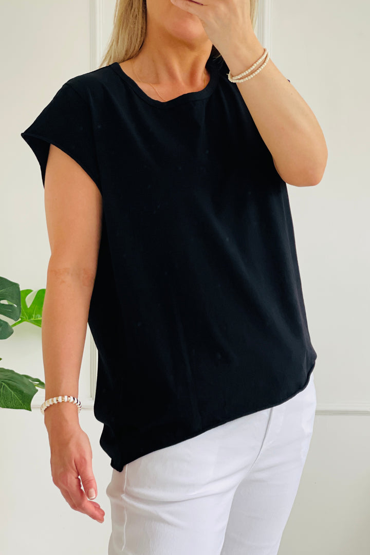 Allie Soft Cotton T Shirt | Black