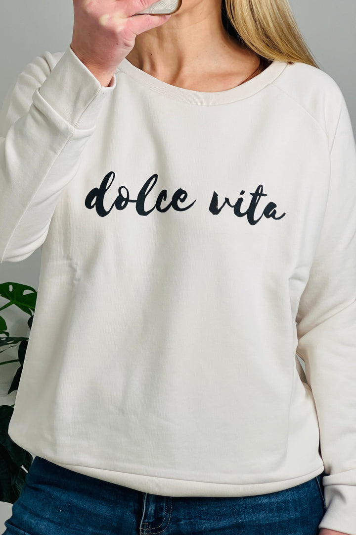 Dolce Vita Organic Sweatshirt | Cream x Black
