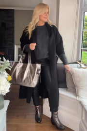 Kiera Patch Pocket Coat | Black