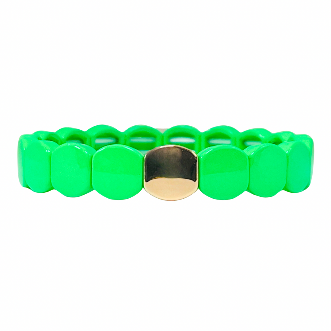 Boho Tile Bracelet | Neon Green