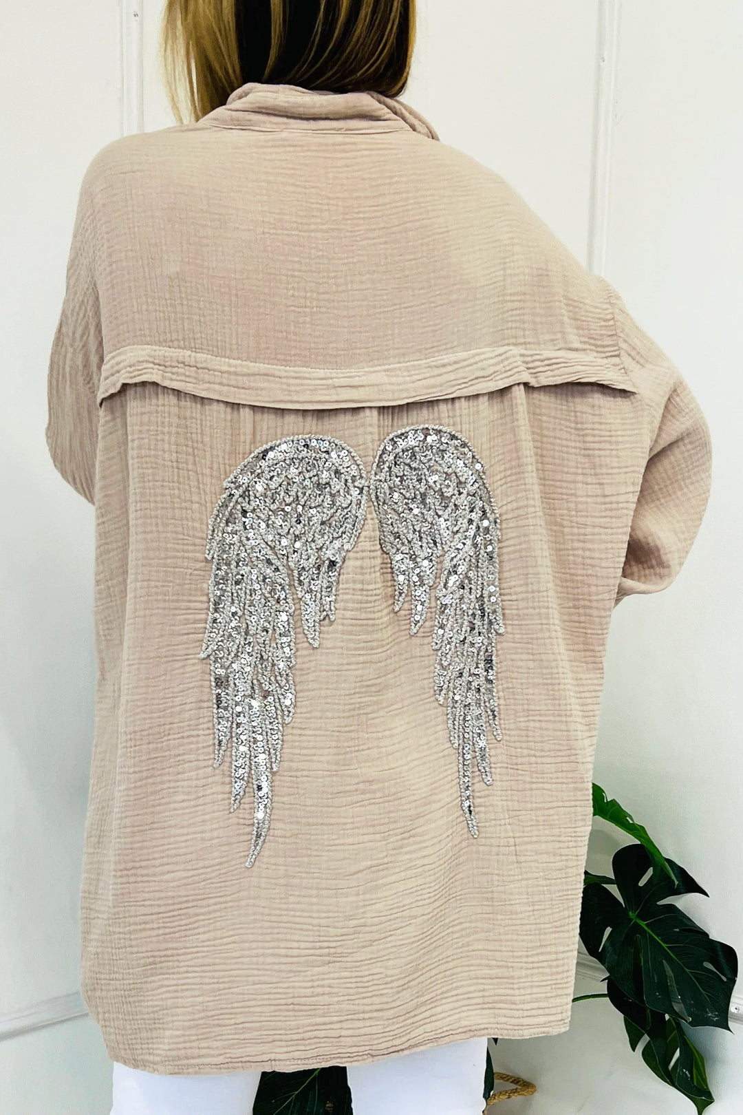 Angel Wing Oversized Blouse | Beige