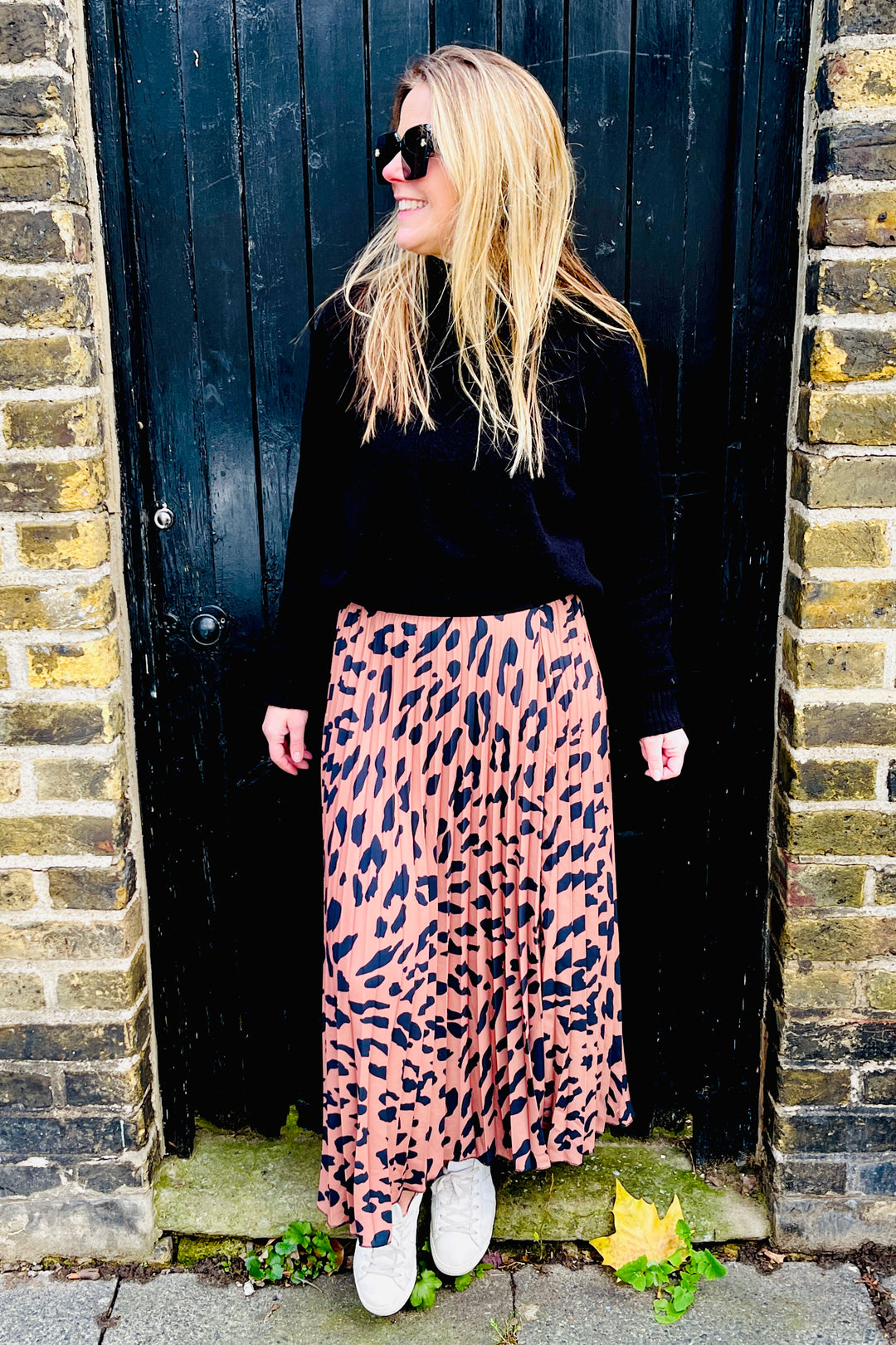 Anya Pleated Leopard Maxi Skirt | Toffee
