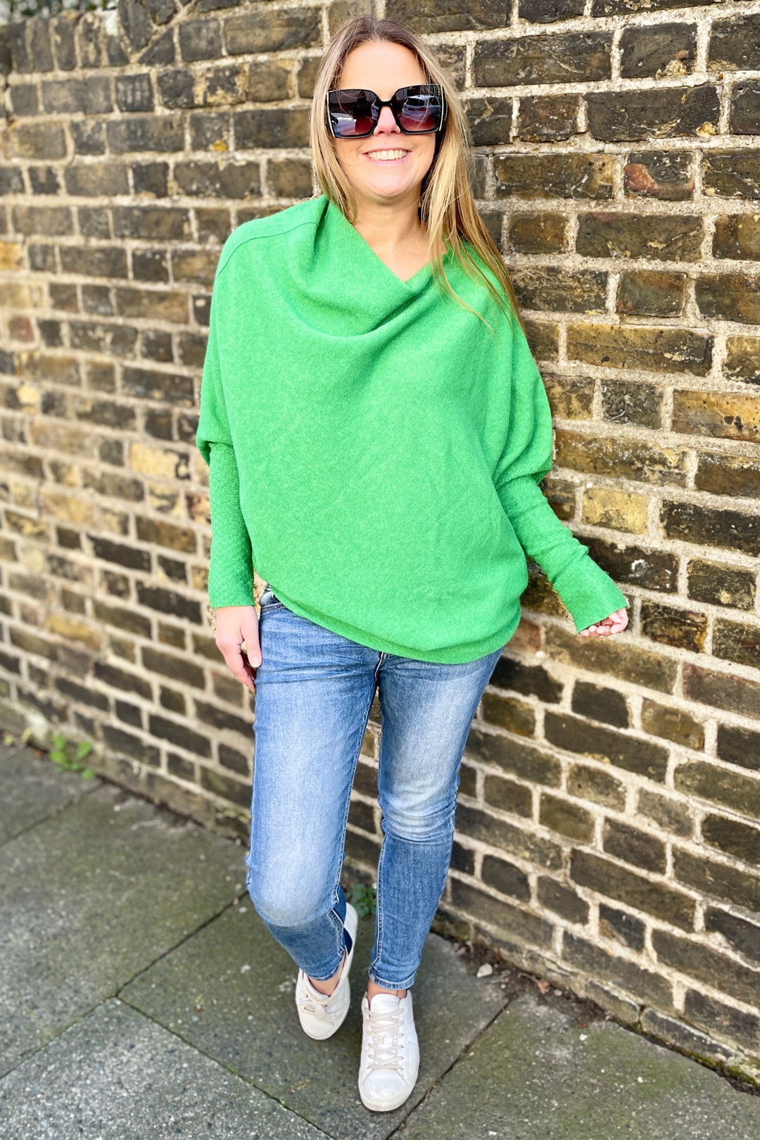 Maisie Asymmetric Jumper | Emerald Green