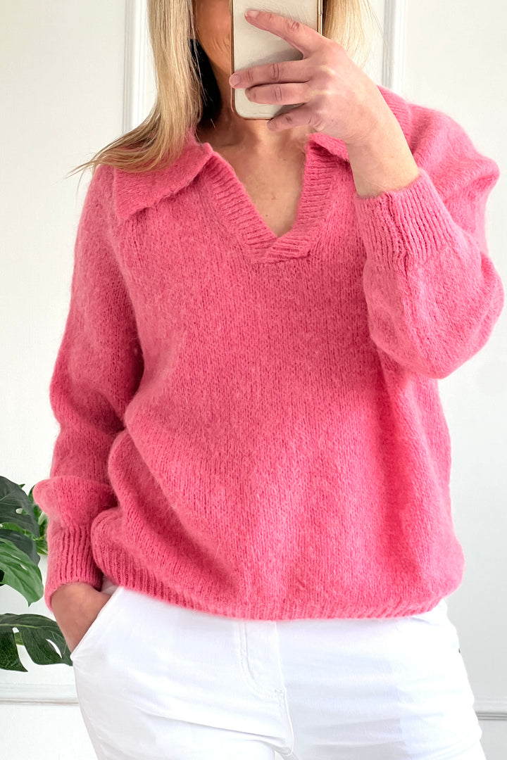 Franny Collar Knit Jumper | Pink