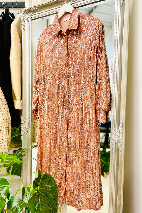 Miley Sequin Dress | Rose Gold