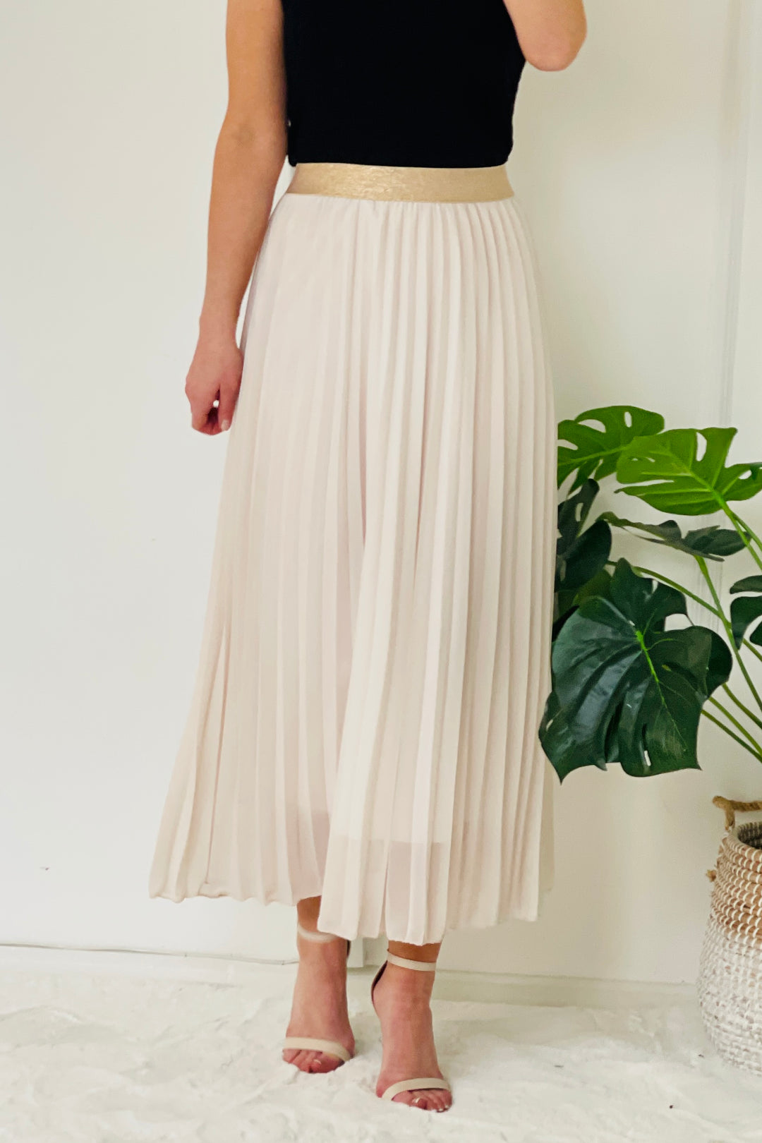 Pleated Maxi Skirt | Cream