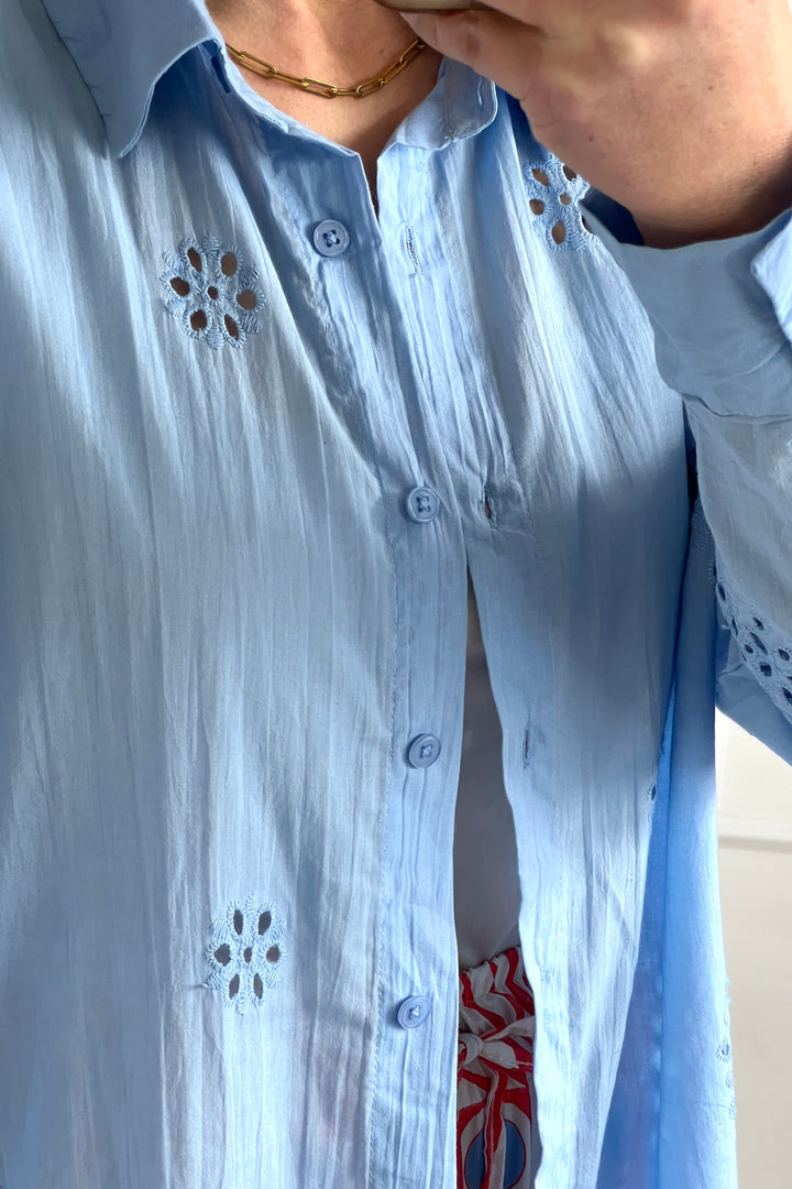 Brodie Oversized Blouse | Sky Blue